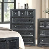 Hatton Cross Classic Weathered Black 5-Piece Queen Bedroom Set by Furniture of America at Eve Furniture