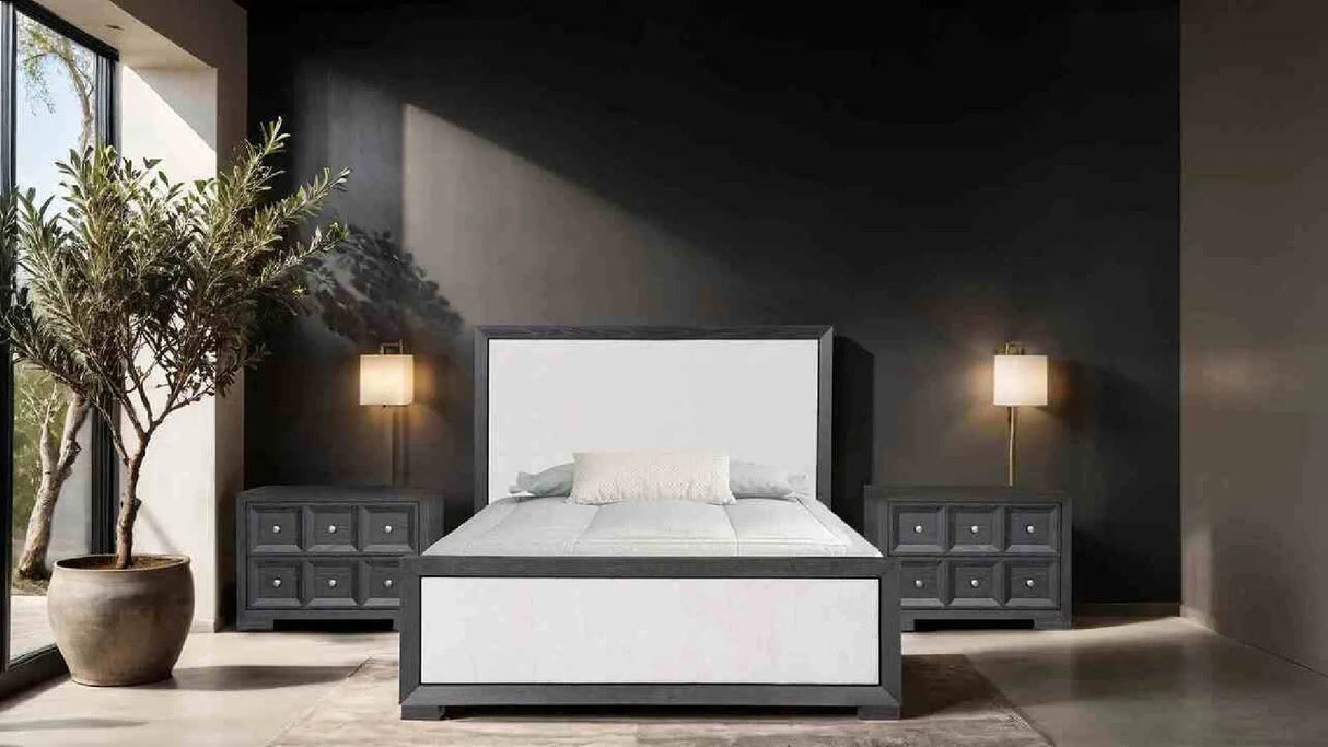 Hatton Cross Classic Weathered Black 4-Piece Queen Bedroom Set (N2) by Furniture of America at Eve Furniture