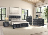 Hatton Cross Weathered Black 4-Piece Queen Bedroom Set (N2) by Furniture of America at Eve Furniture