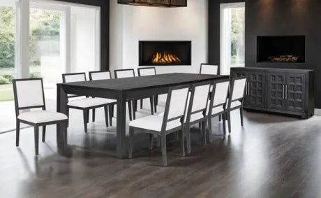 Hatton Cross Weathered Black 9-Piece Dining Room Set by Furniture of America at Eve Furniture
