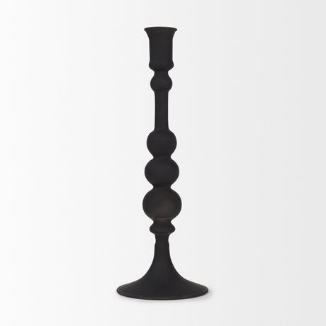 Haute Large Matte Black Blown Glass Candlestick by Mercana at Eve Furniture