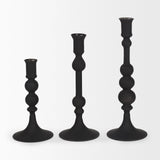 Haute Large Matte Black Blown Glass Candlestick by Mercana at Eve Furniture