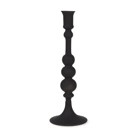 Haute Large Matte Black Blown Glass Candlestick by Mercana at Eve Furniture