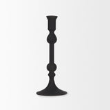Haute Medium Matte Black Blown Glass Candlestick by Mercana at Eve Furniture