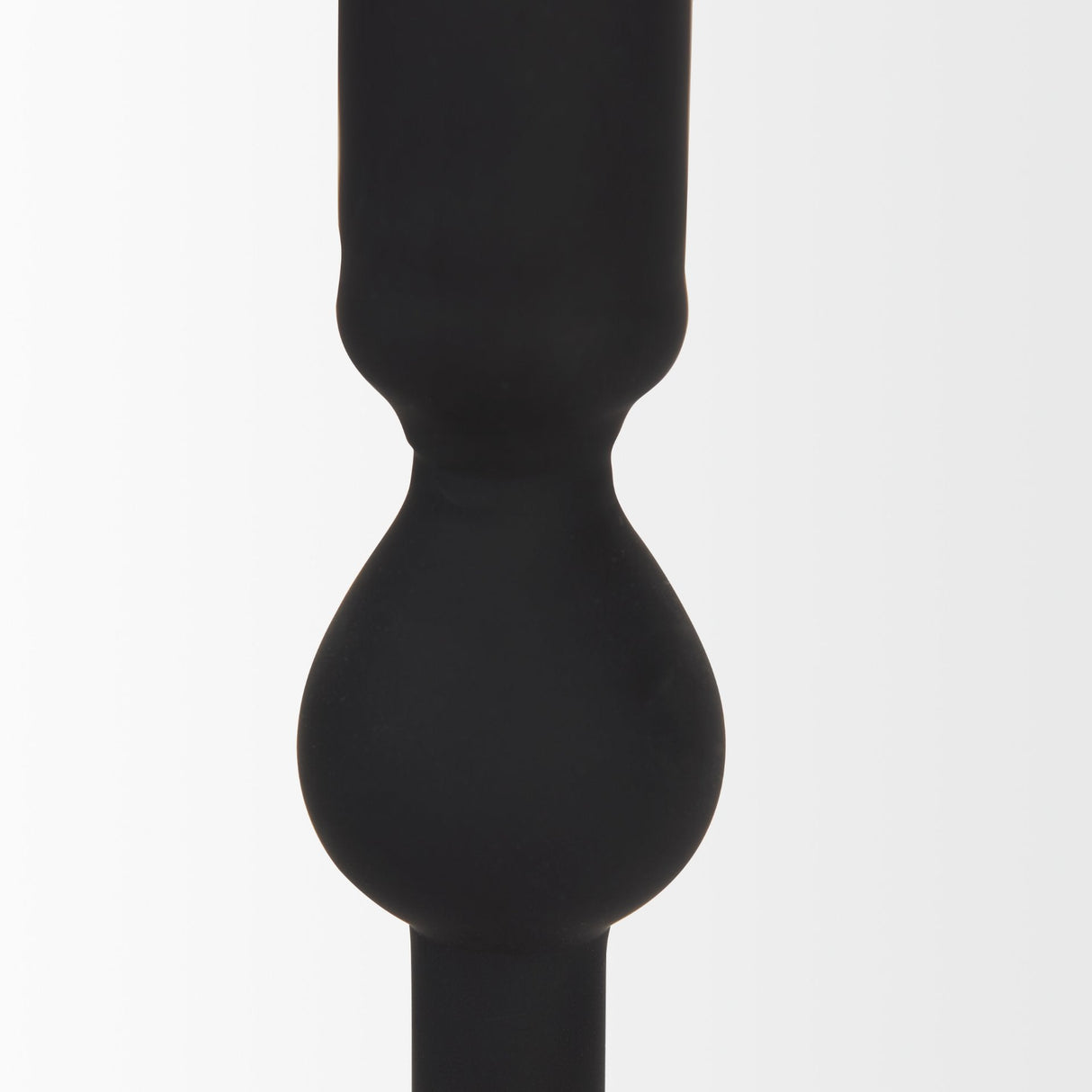 Haute Medium Matte Black Blown Glass Candlestick by Mercana at Eve Furniture