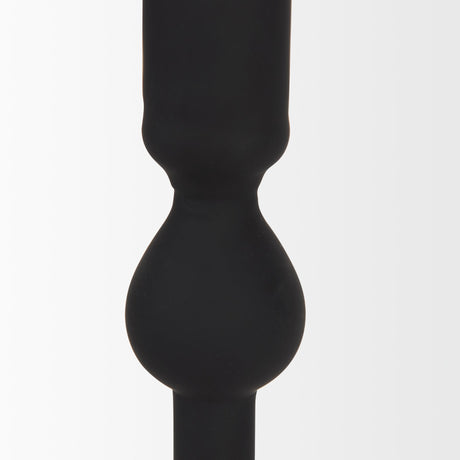 Haute Medium Matte Black Blown Glass Candlestick by Mercana at Eve Furniture