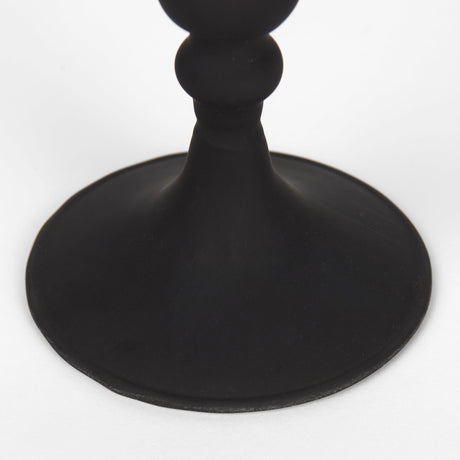 Haute Medium Matte Black Blown Glass Candlestick by Mercana at Eve Furniture