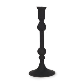 Haute Medium Matte Black Blown Glass Candlestick by Mercana at Eve Furniture