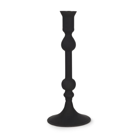 Haute Medium Matte Black Blown Glass Candlestick by Mercana at Eve Furniture