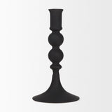 Haute Small Matte Black Blown Glass Candlestick by Mercana at Eve Furniture