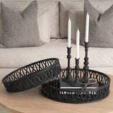 Haute Small Matte Black Blown Glass Candlestick by Mercana at Eve Furniture