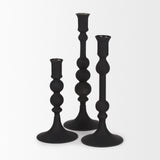 Haute Small Matte Black Blown Glass Candlestick by Mercana at Eve Furniture