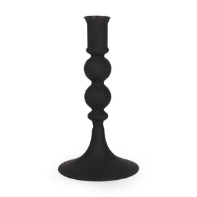 Haute Small Matte Black Blown Glass Candlestick by Mercana at Eve Furniture