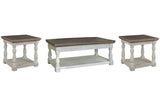 Havalance Gray/White Lift-Top Coffee Table and 2 Ends by Ashley at Eve Furniture