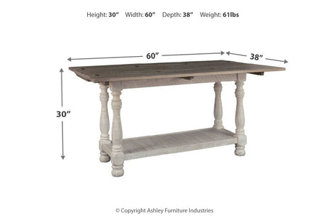 Havalance Gray/White Sofa/Console Table by Ashley at Eve Furniture