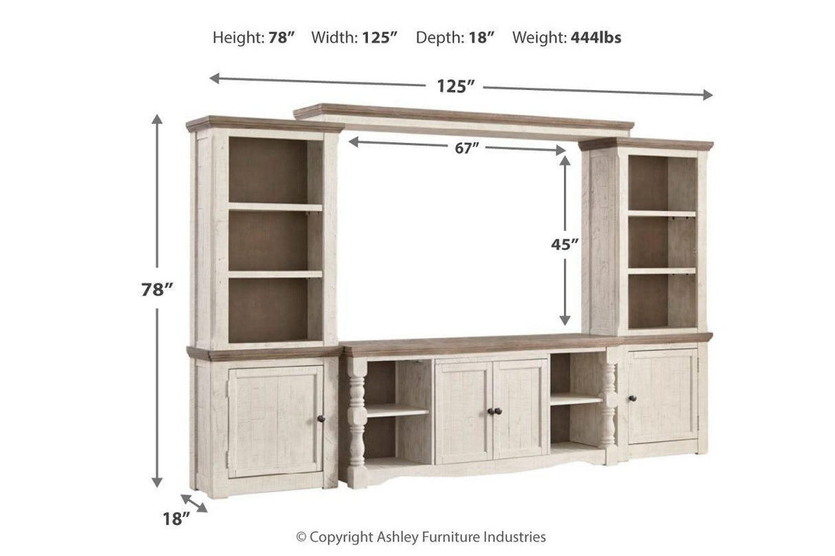 Havalance Two-tone 4-Piece Entertainment Center by Ashley at Eve Furniture