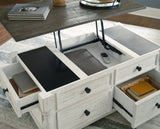 Havalance White/Gray Coffee Table with 2 End Tables by Ashley at Eve Furniture