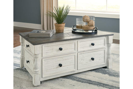 Havalance White/Gray Lift Top Coffee Table and 2 End Tables by Ashley at Eve Furniture