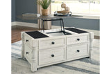 Havalance White/Gray Lift Top Coffee Table and 2 End Tables by Ashley at Eve Furniture
