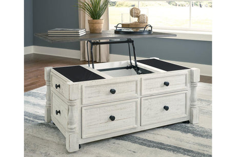 Havalance White/Gray Lift Top Coffee Table and 2 End Tables by Ashley at Eve Furniture