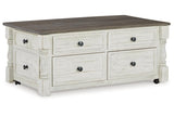 Havalance White/Gray Lift Top Coffee Table and 2 End Tables by Ashley at Eve Furniture