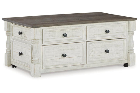 Havalance White/Gray Lift Top Coffee Table and 2 End Tables by Ashley at Eve Furniture