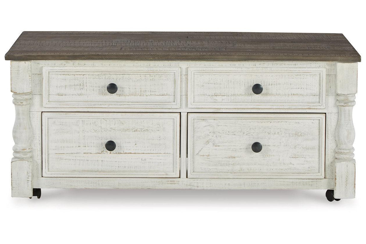 Havalance White/Gray Lift Top Coffee Table and 2 End Tables by Ashley at Eve Furniture