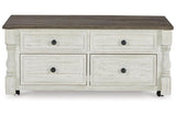 Havalance White/Gray Lift Top Coffee Table and 2 End Tables by Ashley at Eve Furniture