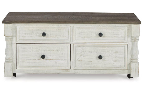 Havalance White/Gray Lift Top Coffee Table and 2 End Tables by Ashley at Eve Furniture