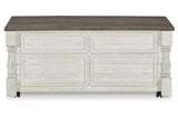 Havalance White/Gray Lift Top Coffee Table and 2 End Tables by Ashley at Eve Furniture
