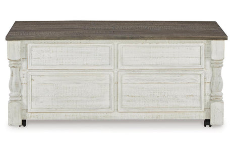 Havalance White/Gray Lift Top Coffee Table and 2 End Tables by Ashley at Eve Furniture