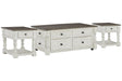 Havalance White/Gray Lift Top Coffee Table and 2 End Tables by Ashley at Eve Furniture