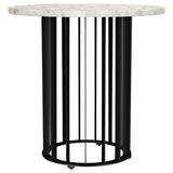 Haven Black 2-Piece Round Marble Coffee and End Table Set by Coaster at Eve Furniture