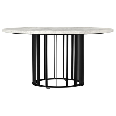 Haven Black 2-Piece Round Marble Coffee and End Table Set by Coaster at Eve Furniture