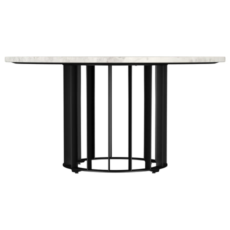 Haven Black 2-Piece Round Marble Coffee and End Table Set by Coaster at Eve Furniture