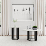 Haven Black 2-Piece Round Marble Coffee and End Table Set by Coaster at Eve Furniture