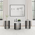 Haven Black 3-Piece Round Marble Coffee and End Table Set by Coaster at Eve Furniture