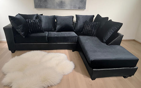 Juno Black Right Arm Facing (RAF) Sectional by New Era Innovations at Eve Furniture