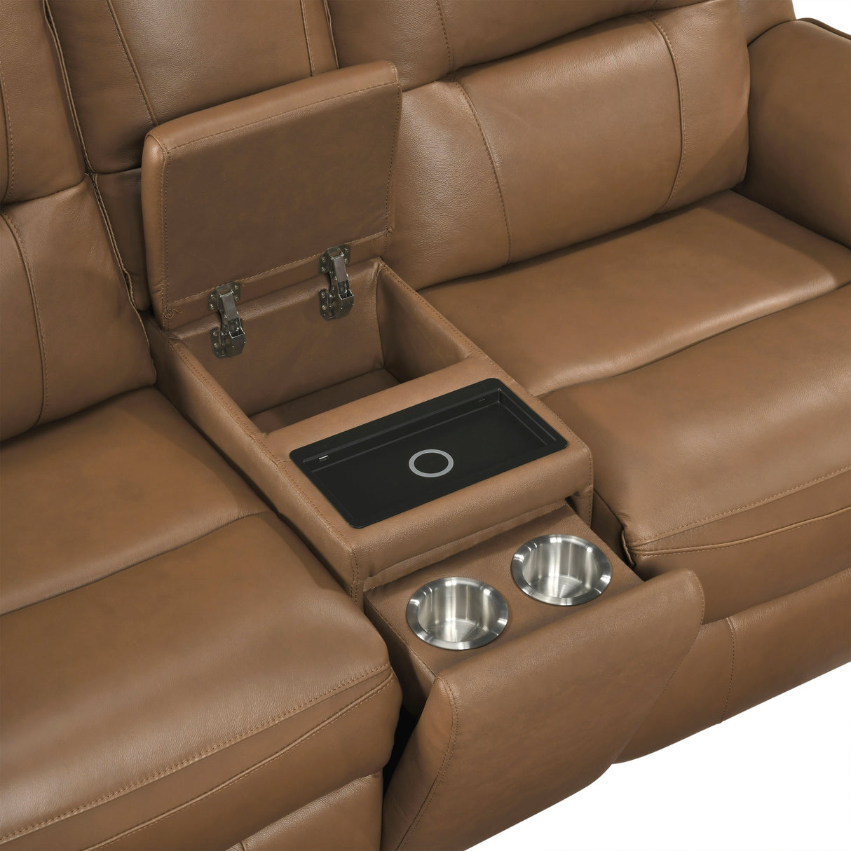 Haven Brown 3-Piece Power Reclining Set (Sofa & Loveseat & Chair) by Homelegance at Eve Furniture