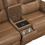 Haven Brown 3-Piece Power Reclining Set (Sofa & Loveseat & Chair) by Homelegance at Eve Furniture