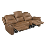 Haven Brown 3-Piece Power Reclining Set (Sofa & Loveseat & Chair) by Homelegance at Eve Furniture
