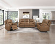 Haven Brown 3-Piece Power Reclining Set (Sofa & Loveseat & Chair) by Homelegance at Eve Furniture