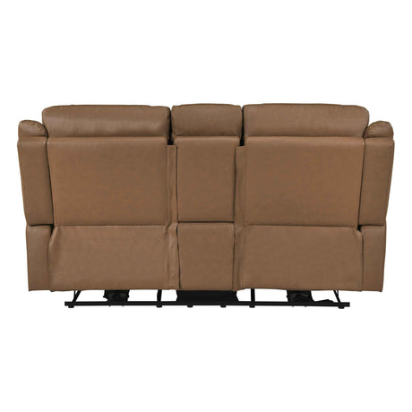 Haven Brown Power Double Reclining Loveseat with Center Console by Homelegance at Eve Furniture