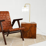 Haven Clear Glass Table Lamp, Gold Brush Metal and Marble Base, Button Control by Ashcroft Furniture at Eve Furniture