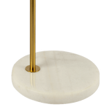 Haven Clear Glass Table Lamp, Gold Brush Metal and Marble Base, Button Control