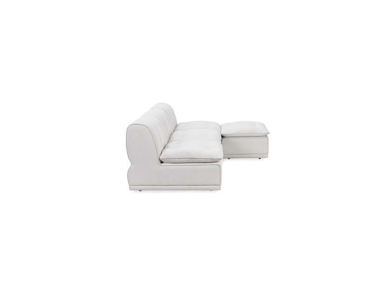 Haven Leather White 4 Piece Modular Sofa w/ Ottoman by Classic Home at Eve Furniture