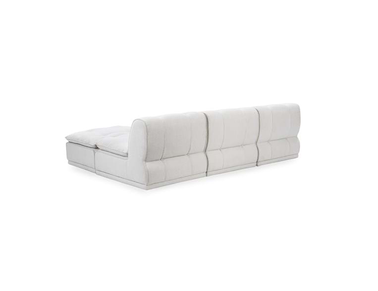 Haven Leather White 4 Piece Modular Sofa w/ Ottoman by Classic Home at Eve Furniture