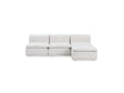 Haven Leather White 4 Piece Modular Sofa w/ Ottoman by Classic Home at Eve Furniture