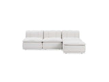 Haven Leather White 4 Piece Modular Sofa w/ Ottoman by Classic Home at Eve Furniture