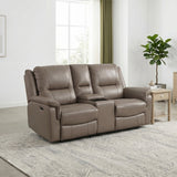 Haven Russet Power Double Reclining Loveseat with Center Console